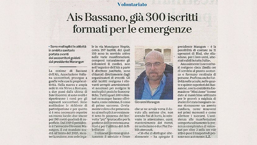 Già 300 iscritti formati per le emergenze • News • Associazione Italiana Soccorritori Bassano del Grappa